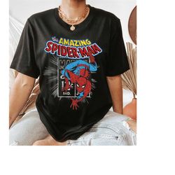 marvel the amazing spiderman vintage comic ,marvel avenger superhero unisex tshirt family birthday gift adult kid todd