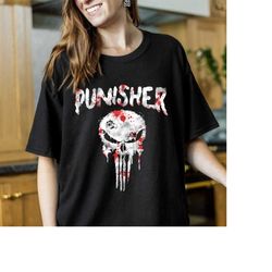 marvel the punisher skull logo shirt, frank castle tshirt, marvel superhero tee, magic kingdom disneyland trip gifts un