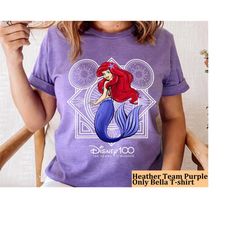 retro disney ariel the little mermaid shirt, disney 100 years of wonder tee, disneyland 100th anniversary tee, disneylan