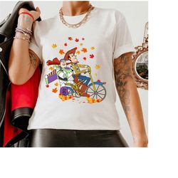 disney toy story buzz lightyear and woody fall vibes tshirt, love fall yall shirt, peace love thanksgiving, family tha