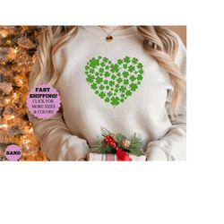 shamrock heart shirt for st patricks day, shamrock shirt for women, heart shamrock tshirt, heart shamrock t shirt for s