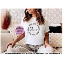 she is smart brave confident beautiful, women empowerment shirt, feminist tshirt, strong girls t shirt, mom gift, inspi