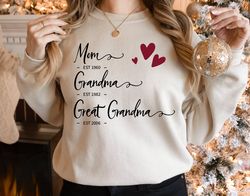 mom grandma great grandma sweatshirt, grandma sweater, grandma sweatshirt gifts, chistmas mom sweater, christmas grandma