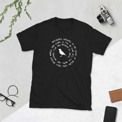 blackbird  short-sleeve unisex t-shirt a cool music shirt with a bird about the beatles lyrics blackbird song