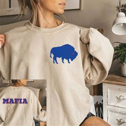 buffalo football sweatshirt, mafia on the back bills crewneck, bills football, bills mafia sweatshirt, buffalo crewneck,