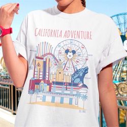 california adventure map illustration t-shirt