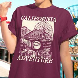 california adventure vintage style graphic t-shirt