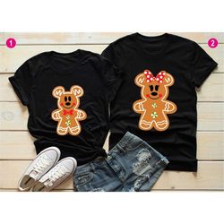 christmas ginger cookies shirt, mickey minnie disney ears christmas shirts, christmas disneyworld shirts family, matchin