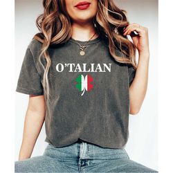 comfort colors otalian st patricks day shirt, italy flag clover shirt, shamrock shirt, st patty day outfit, italian sh