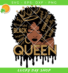 afro black queen words svg, natural hair black girl, black women svg - lucky day