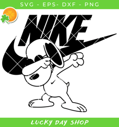 snoopy nike dabbing svg, snoopy niker svg, snoopy dabbing svg -- lucky day