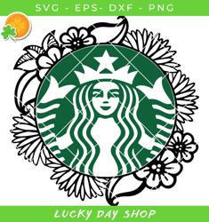 venti cold cup flower starbucks svg, starbucks floral svg, starbucks cup floral svg - lucky day