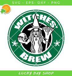 witches brew starbucks svg, witches brew logo coffee svg, witches brew svg - lucky day