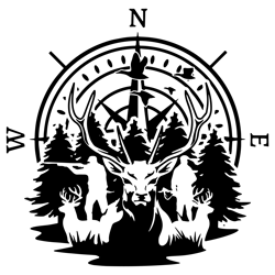 hunting deer svg, deer hunting svg, hunting compass svg