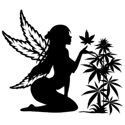 weed fairy svg, cannabis clipart, sexy high fairy cut file, marijuana stencil,