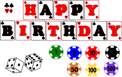 happy birthday to poker fan, birthday svg, birthday gift, birthday quote, poker svg, poker fan, poker logo, poker card,