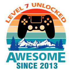 level 7 unlocked awesome since 2011, birthday svg, born in 2011 svg, 2011 svg, 7th birthday