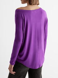 relaxed off the shoulder long sleeve london tee deep amethyst 3363
