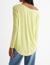 relaxed off the shoulder long sleeve london tee lemon zest 3394