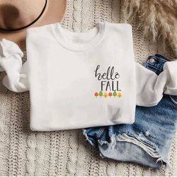 hello fall tree line crewneck sweatshirt, cozy fall sweatshirt, hello fall sweatshirt, nature sweatshirt, thanksgiving c