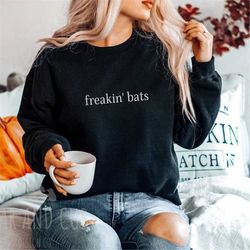 its freakin bats minimalist halloween sweatshirt, bats halloween sweatshirt, its freaking bats, minimalist holiday sw