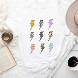 lightning bolt shirt, lightning bolt grid t-shirt,, leopard zebra cheetah, lightning bolt t-shirt, gifts for women