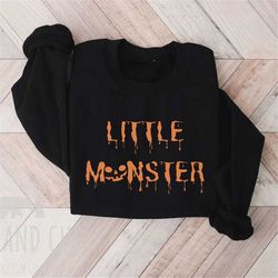 little monster matching family halloween sweatshirt, momster dadcula matching halloween sweatshirts, mommy and me hallow