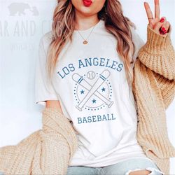 los angeles shirt, dodgers t-shirt, dodgers clothing, la t-shirt, dodgers shirt, oversized comfort colors, baseball t-sh