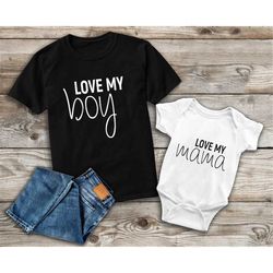 love my boy, just a mama who loves her boy, matching tees for mothers day, gift for mothers day, matching t-shirts for