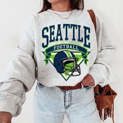 seattle football sweatshirt, vintage seattle crewneck, retro seattle sweatshirt, seattle varsity hoodie, seattle footbal