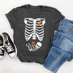 skeleton maternity halloween shirt, pregnant skeleton shirt, halloween pregnancy shirt, halloween maternity shirt, skele
