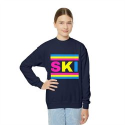 ski kid sweatshirt, ski resort crewneck, kid ski trip shirt, kids retro ski sweatshirt, 80s ski resort shirt, throwback