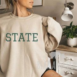 state sweatshirt, michigan state crewneck, vintage college sweatshirt, gift for college student, msu sweatshirt, spartan