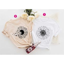 sunflower shirt, floral tee shirt, flower shirt, garden shirt, womens fall shirt, sunflower tshirt sunflower shirts sun