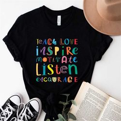 teach love inspire shirt, teacher gift, teacher shirt, elementary school teacher shirt, preschool teacher shirt
