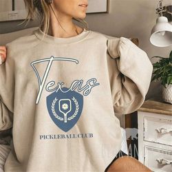 texas pickleball club sweatshirt, vintage pickleball sweatshirt, gift for pickleball players, pickleball club crewneck,
