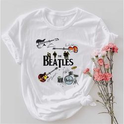 the beatles band instrument signature shirt, the beatles rock music shirt, the beatles fan gift shirt, the beatles merch