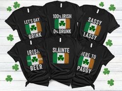 funny st patricks day shirts, best friend matching st pattys day t-shirts 2024, ireland girls trip shirts, irish flag gr
