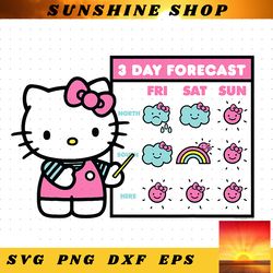 hello kitty cute weather forecast sunny rainbows clouds png download copy