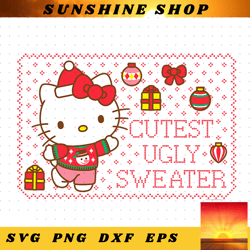 hello kitty cutest ugly christmas sweater png download copy