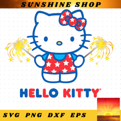 hello kitty fireworks sparklers usa americana patriotic star png download copy