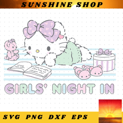 hello kitty girls night in reading png download copy