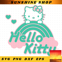 hello kitty green pink rainbow png download copy