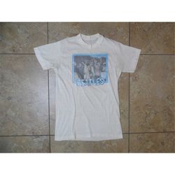 vtg 1960s1970s beatles rock band concert tour white t-shirt usa made small 34-36 5050