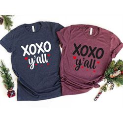 xoxo yall shirt, valentine shirt, valentines day shirts for women, cute heart t-shirt, couple shirt, cute love shirt, x