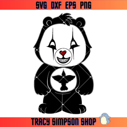 black scare bear svg, ghost face bear svg, halloween animal