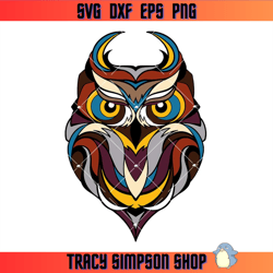 geometric owl svg, color owl svg, owl art svg
