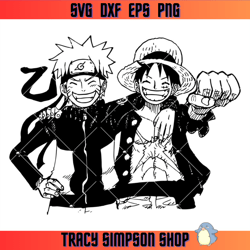 naruto and luffy anime svg, friends anime svg, naruto svg