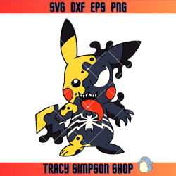 pikachu venom svg, superhero svg, marvel comics svg