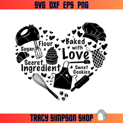 secret ingredient in the kitchen svg, baked with love svg, kitchen quote svg